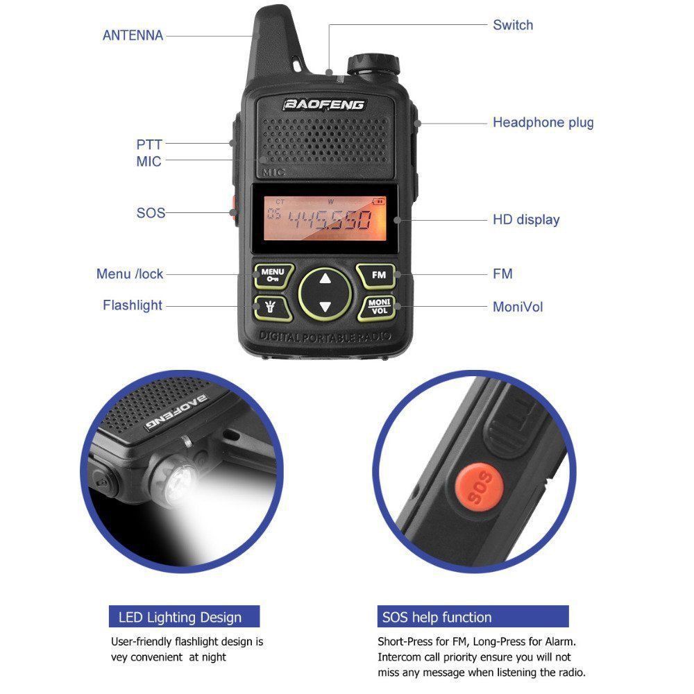 Bộ Đàm Baofeng BF-T1 FM UHF FM Chuyên Dụng
