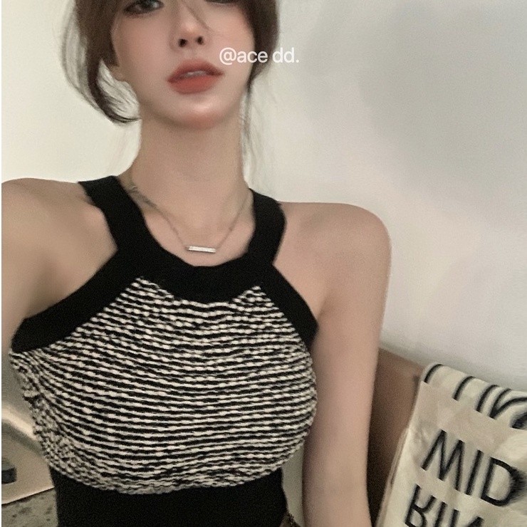 Áo dệt kim ZHELIHANGFEI không tay hở lưng thời trang quyến rũ