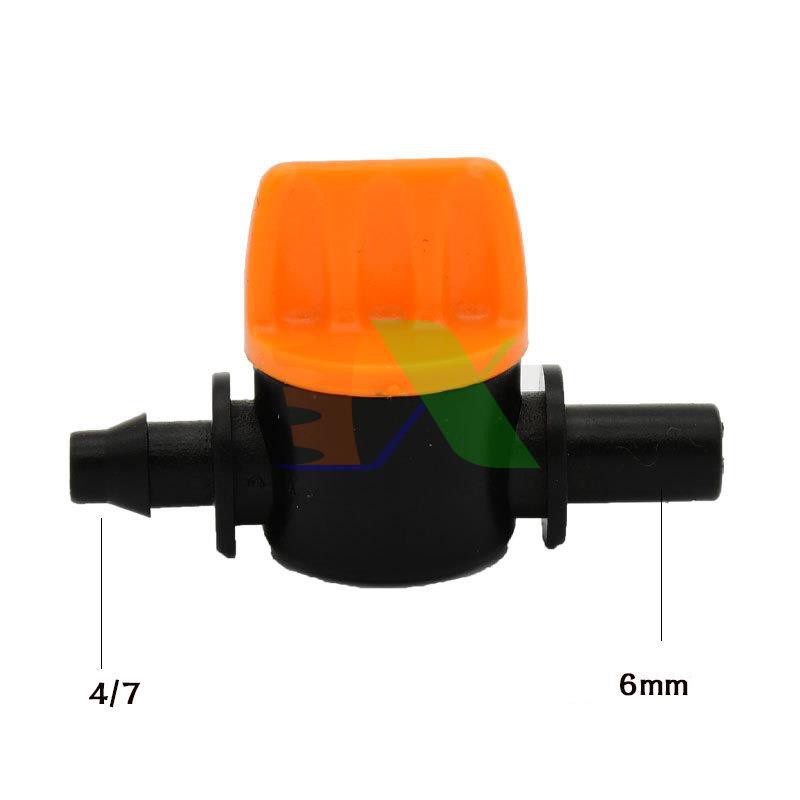Van khóa TM-47B cho ống tưới 4/7 6 mm, Van khóa dây PE LDPE HDPE PVC( 1 đầu gân 1 đầu trơn)