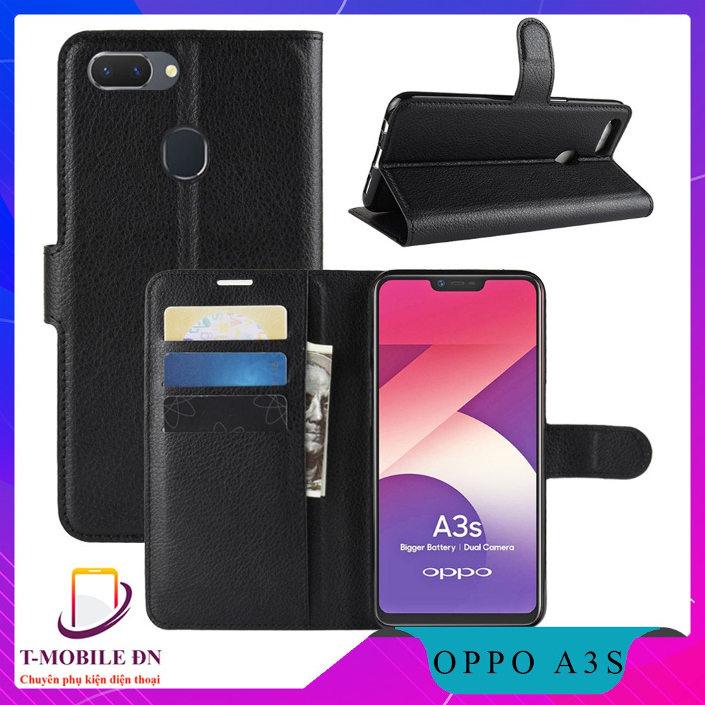 Bao da Oppo A3s cao cấp có nắp gập và chống xem phim | BigBuy360 - bigbuy360.vn