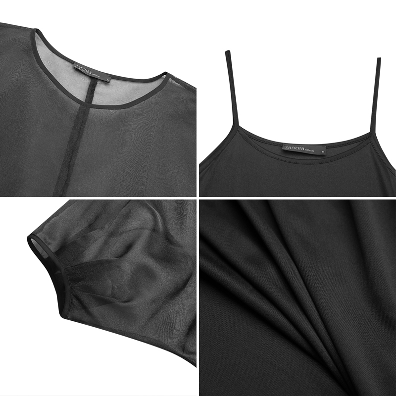 Đầm Maxi ZANZEA Xuyên Thấu Tay Ngắn Thời Trang Dành Cho Nữ | BigBuy360 - bigbuy360.vn