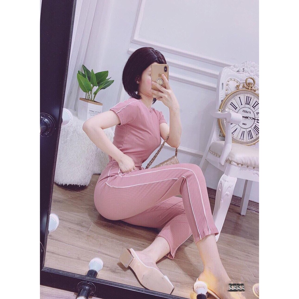 Set Đầm Thun Tằm Kẻ Viền Cao Cấp Thời Trang Nữ Bonucci