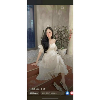 ĐẦM VOAN TRẮNG RỚT VAI