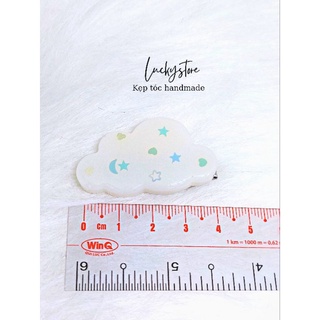 Kẹp tóc dễ thương hình mây handmade 4cm