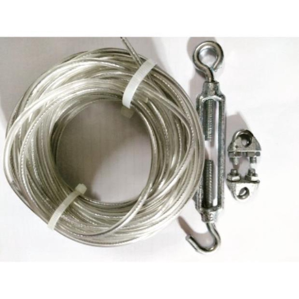 Dây cáp thép bọc nhựa 3mm dùng làm dàn phơi dây phơi quần áo gắn tường trong nhà ngoài trời đa năng tiện lợi