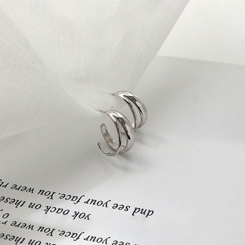 Bông tai bạc ý 925 xoắn lò xo nữ trang sức khuyên tai tròn