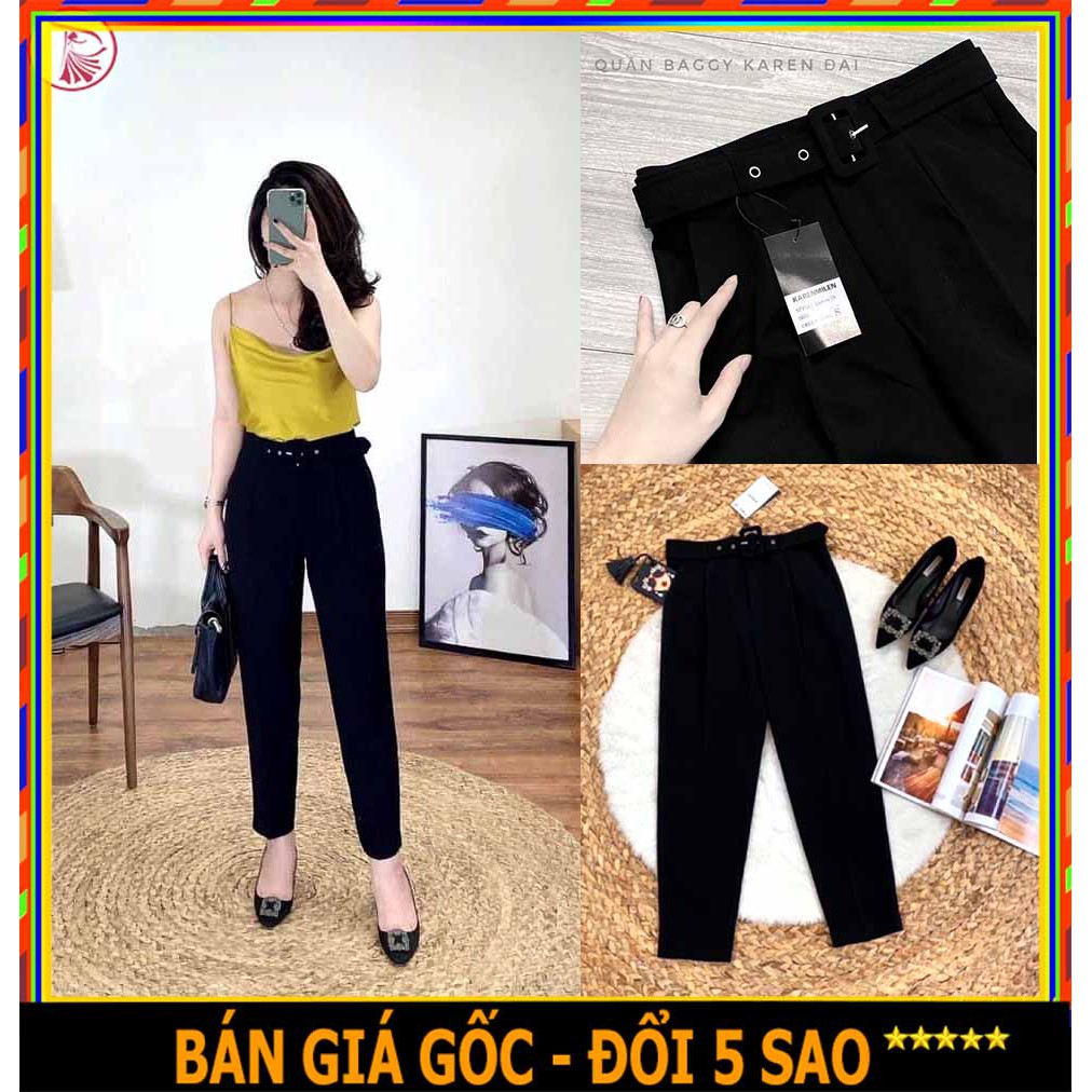 ❤️ CHẤT ĐẸP ❤️ QUẦN BAGGY CÔNG SỞ NỮ MÀU ĐEN KIỂU TAY ỐNG ĐỨNG DÁNG DÀI