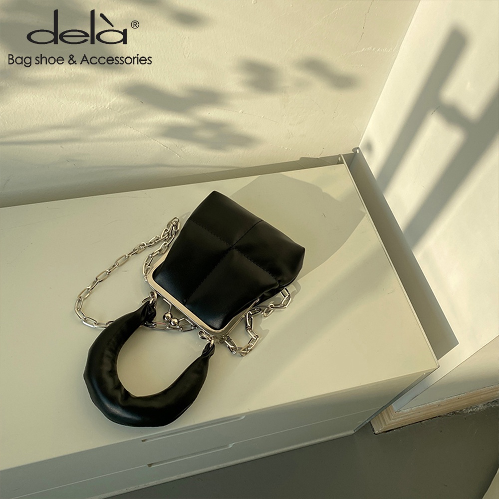 Dela Túi Xách Đeo Chéo Có Khóa Kẹp Dây Xích Thiết Kế Mới Mùa Xuân Phong Cách Hàn Quốc Cho Nữ