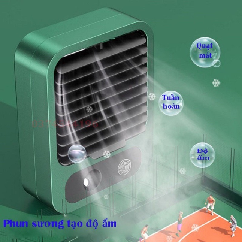QUẠT MINI TÍCH ĐIỆN ĐỂ BÀN, QUẠT PHUN SƯƠNG 3 CHẾ ĐỘ CẢM BIẾN VÂN TAY SIÊU HOT.tb