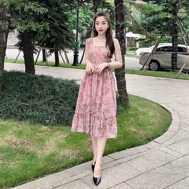 VÁY VOAN LỤA HOA ĐUÔI CÁ DÁNG MAXY ( ảnh tự chụp- có video quay) | BigBuy360 - bigbuy360.vn