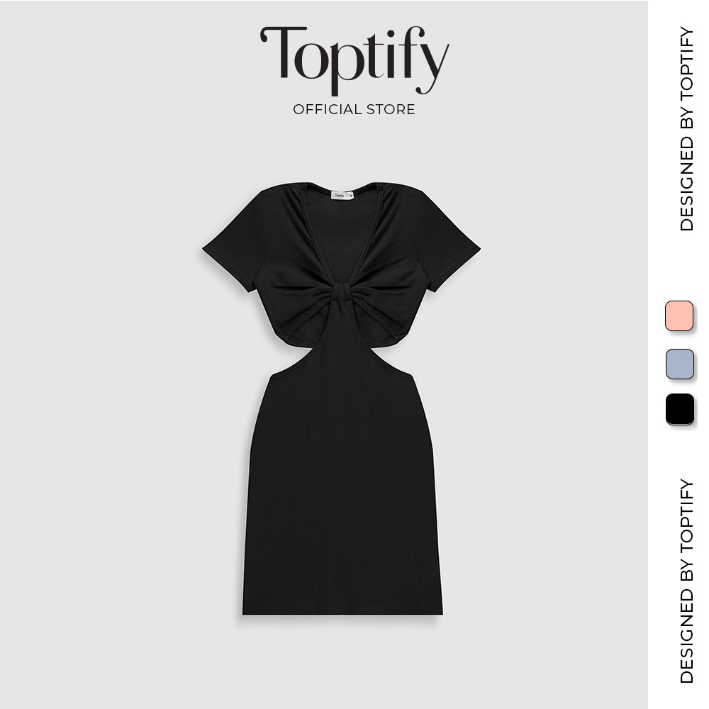 Đầm body tay ngắn TOPTIFY kiểu nơ ngực to khoét eo form ôm Summer Calling Dress DT20