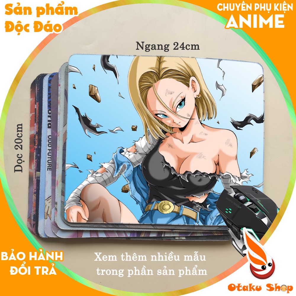 Lót chuột máy tính Anime Dragon Ball, JoJo kích cỡ bàn di chuột lớn 20x24cm chất liệu mouse pad cao su