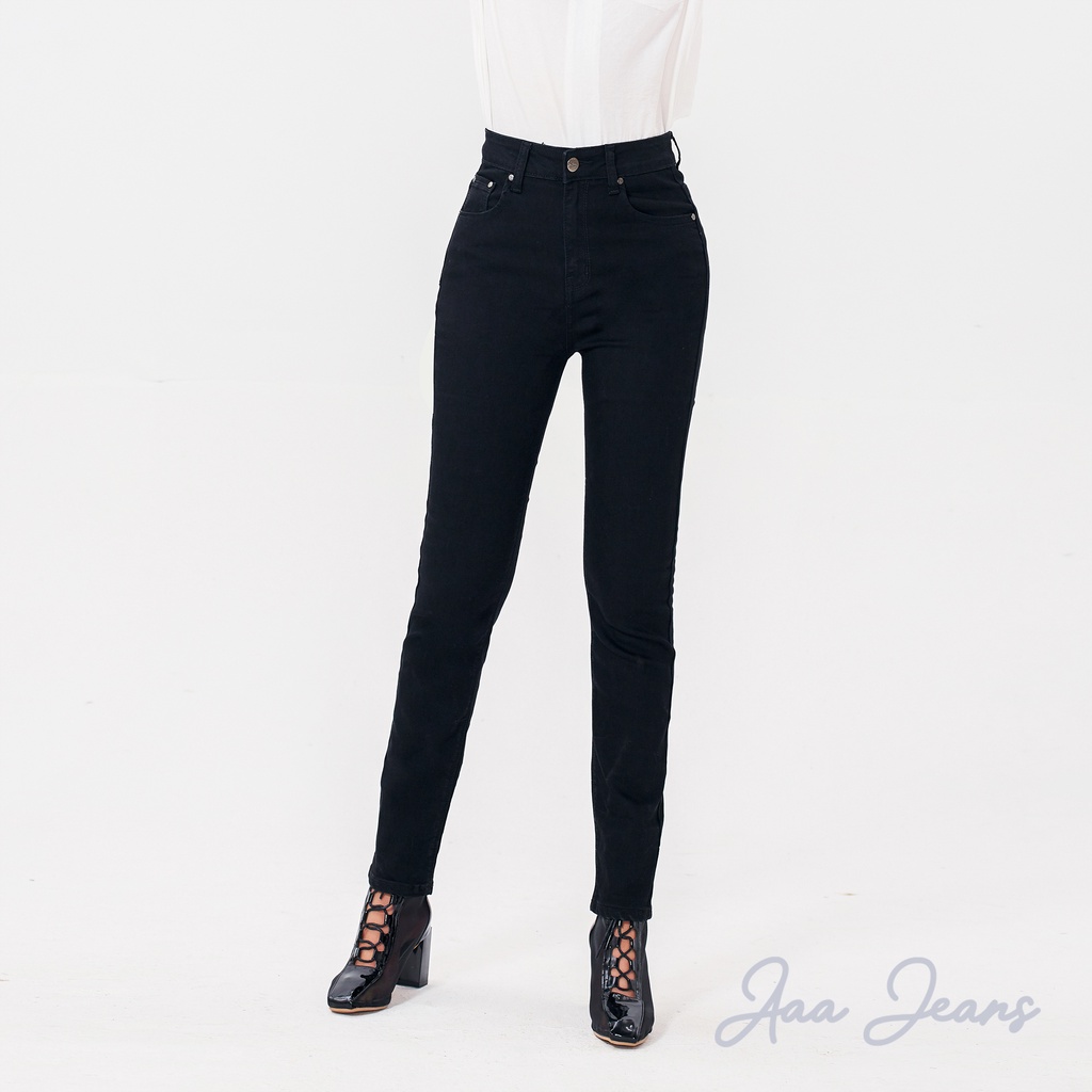 Quần Jeans Nữ Ống Đứng Repreve Đen Aaa Jeans