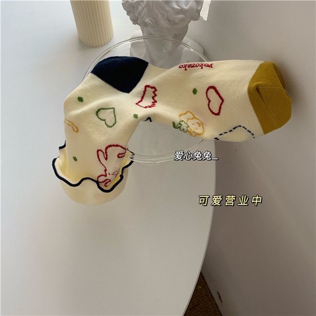 Vớ cotton họa tiết hoạt hình dễ thương cho nữ