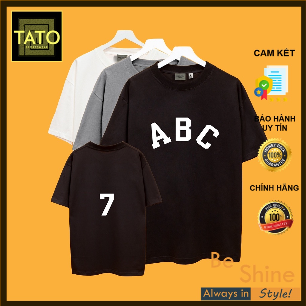 Áo thun ABC , Áo Phông Unisex Form Rộng Chất Vải Cotton Thời Trang Nam Nữ