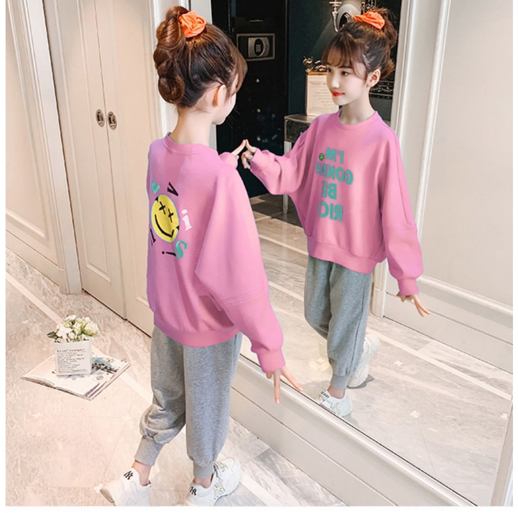 Bộ thu đông bé gái 14-45kg, set thu đông cho bé gái 4-14 tuổi BERICHI cá tính năng động, vải nỉ dày dặn, hàng may kĩ.BE8