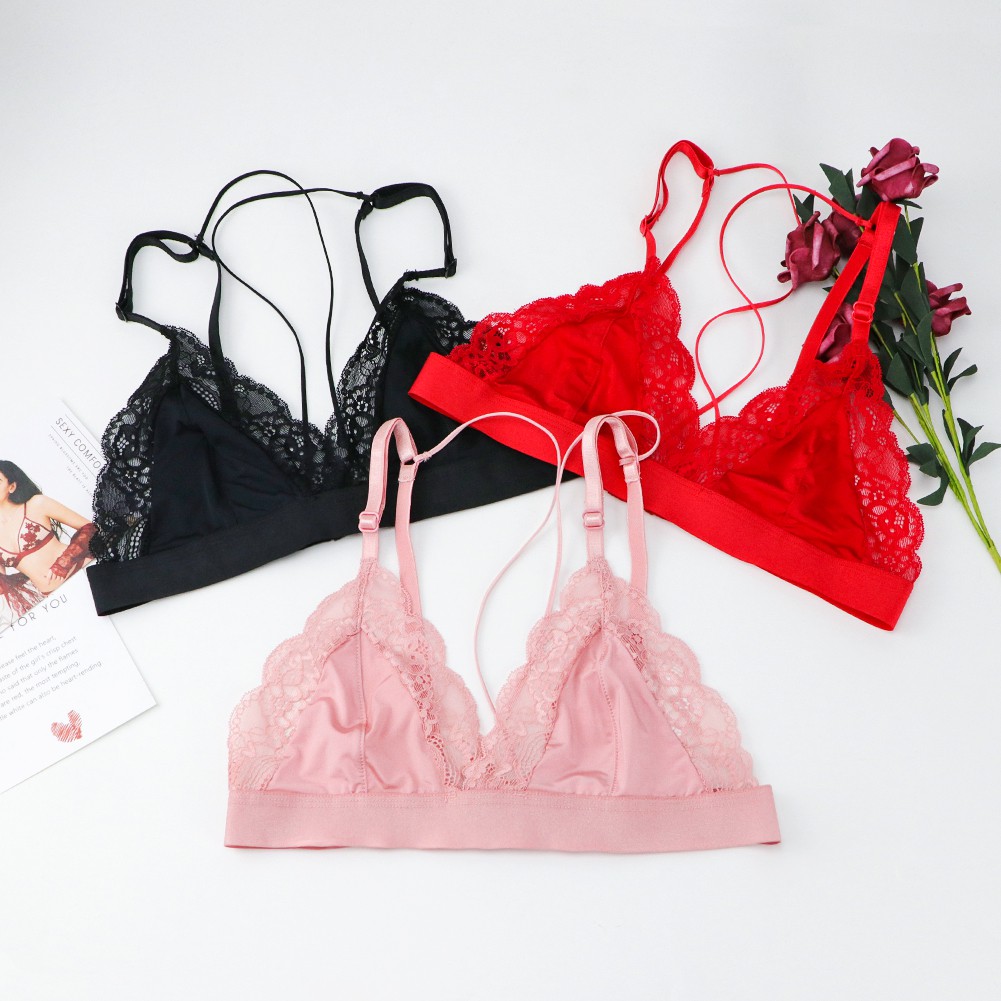 Áo ngực VARSBABY d319gy không gọng phối ren hoa sexy