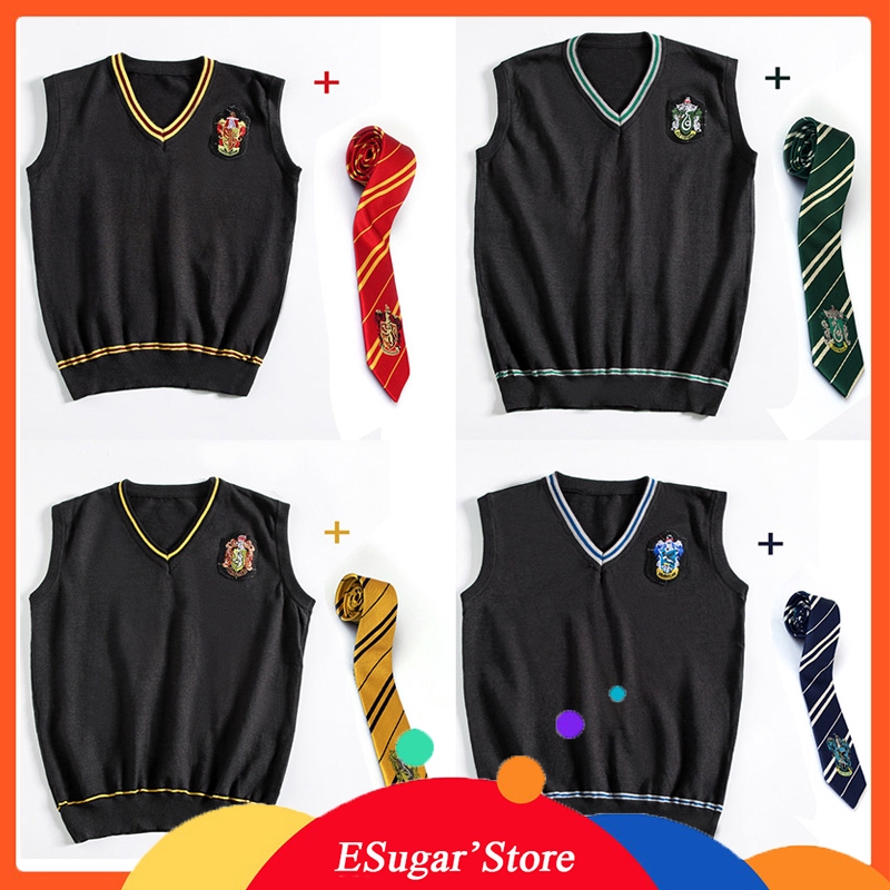 Áo khoác sát nách có cà vạt/ Áo sơ mi màu trắng hóa trang nhân vật phim Harry Potter độc đáo