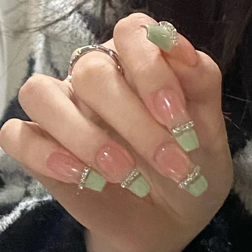 [Hàng mới về] Hộp 24 móng giả kèm keo dán có thể tháo rời tiện dụng thời trang
