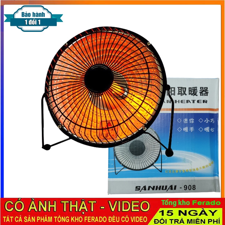 Quạt Sưởi Hồng Ngoại Để Bàn Xoay 360 Độ 4 inch Cực Ấm