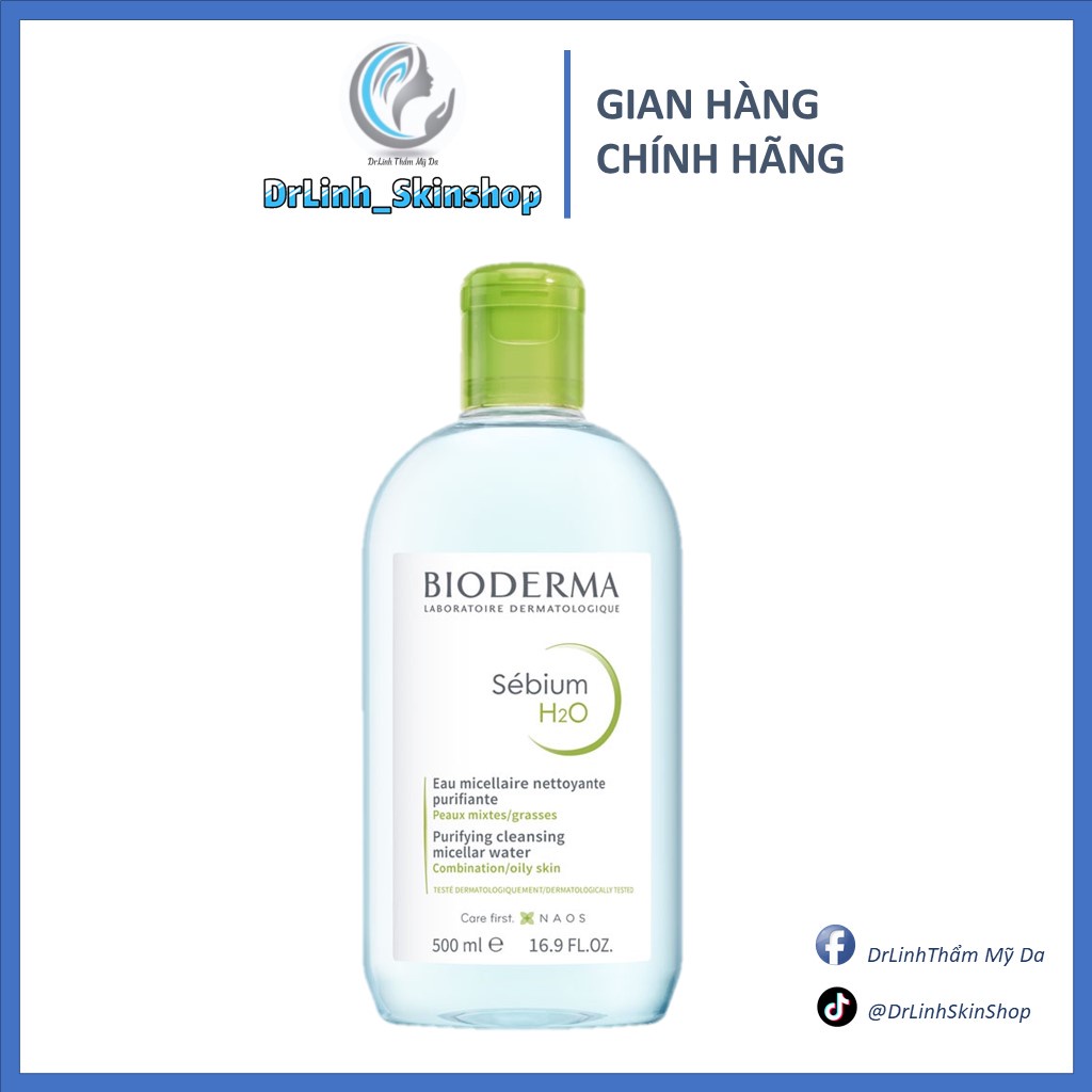 Nước tẩy trang Bioderma Sebium H2O cho da dầu mụn TT01