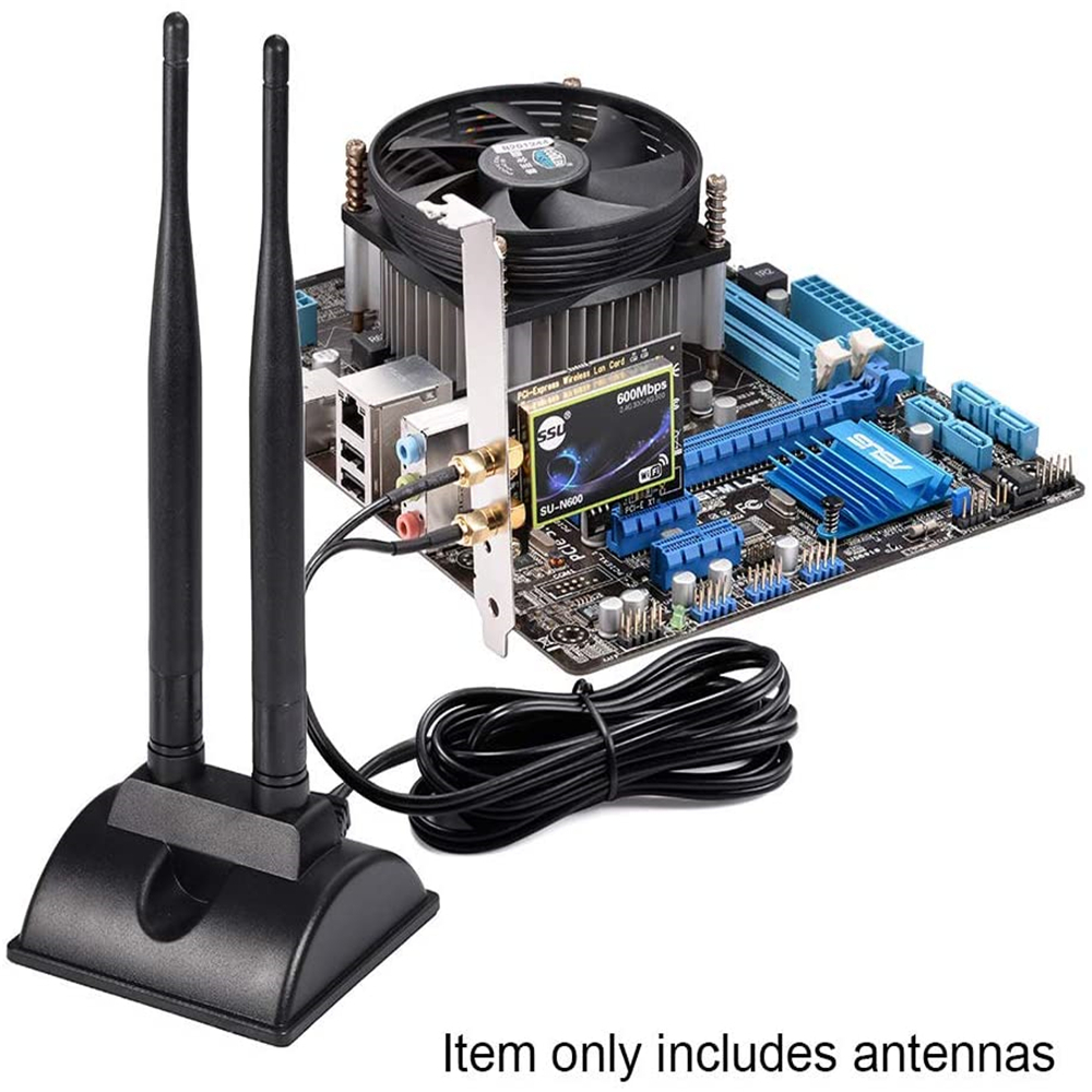 Bộ định tuyến không dây đầu nối wifi ăng-ten USB băng tần kép cho PCI-E thẻ mạng cơ sở từ tính nhiều màu bền RP-SMA | BigBuy360 - bigbuy360.vn