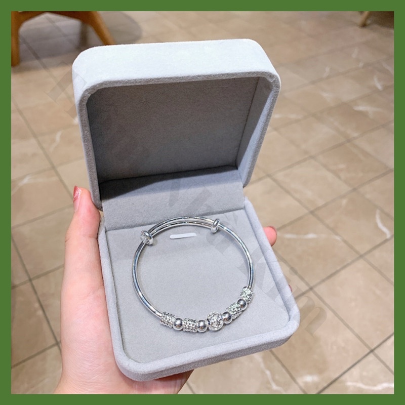 Vòg tay/ Lắc tay mạ bạc S999 charm bi chạm khắc tinh tế dành cho nữ