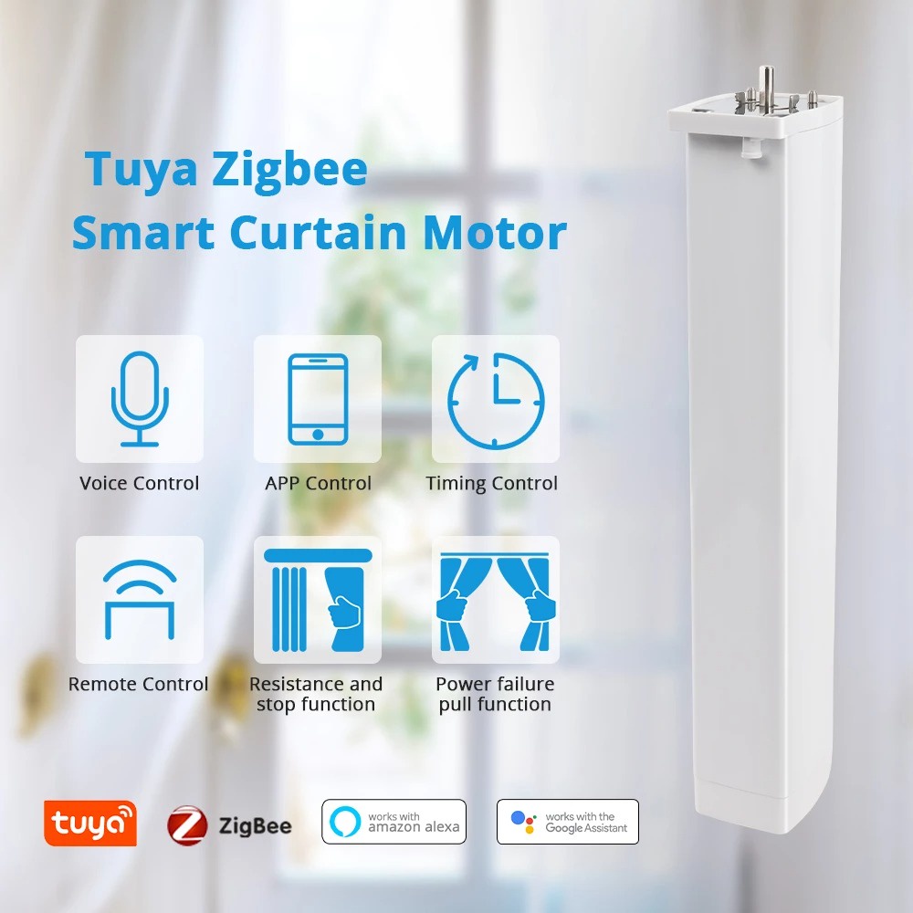 Động cơ rèm thông minh Tuya Zigbee - Motor rèm tự động Tuya, Tương thích Tuya Smart Life, Cần hub Tuya Zigbee để dùng