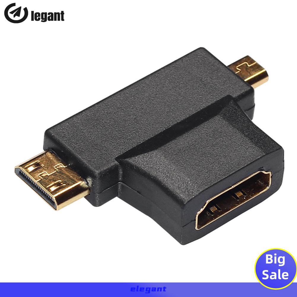 [NEW]3 x HDMI Female to Mini&Micro HDMI Male 2 in1 Multi 90° Convertor Adapter