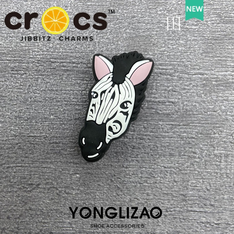 Crocs Phụ Kiện Trang Trí Trên Cùng Giày crocs jibbitz charms Động Vật Ngựa Vằn Gấu Trúc Hoa Hoạt Hình Thời Trang DIY