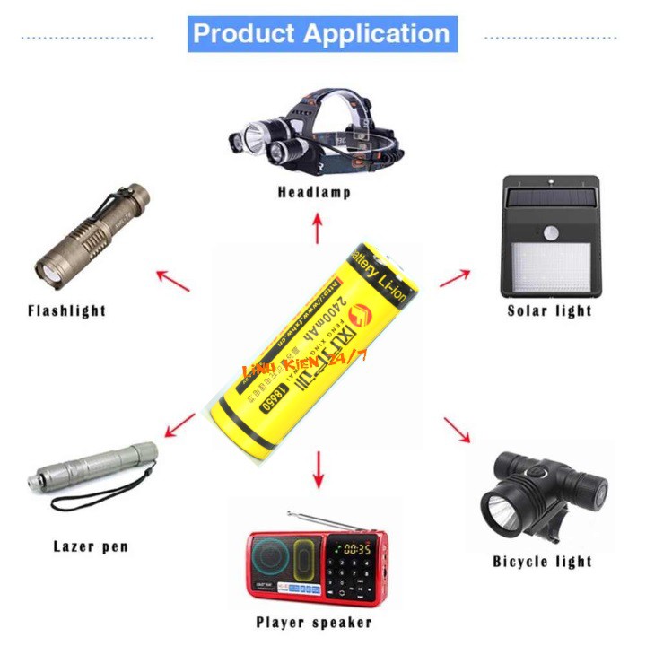 Pin UltraFire 18650 2400mAH 3.7V - Pin Đèn Pin