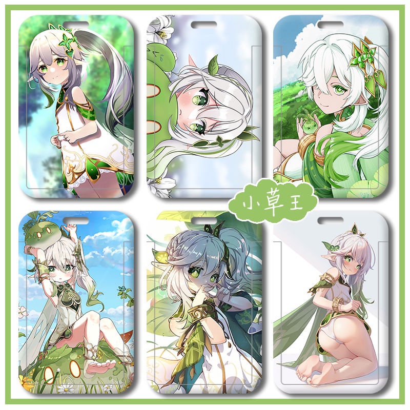 Nahida Card Cover Genshin Impact Grass God New Lesser Lord Kusanali Student Customized Protective Case ID Cover Sumeru Bus Card Anime Lanyard Game Personality Cute Loli Name Tag