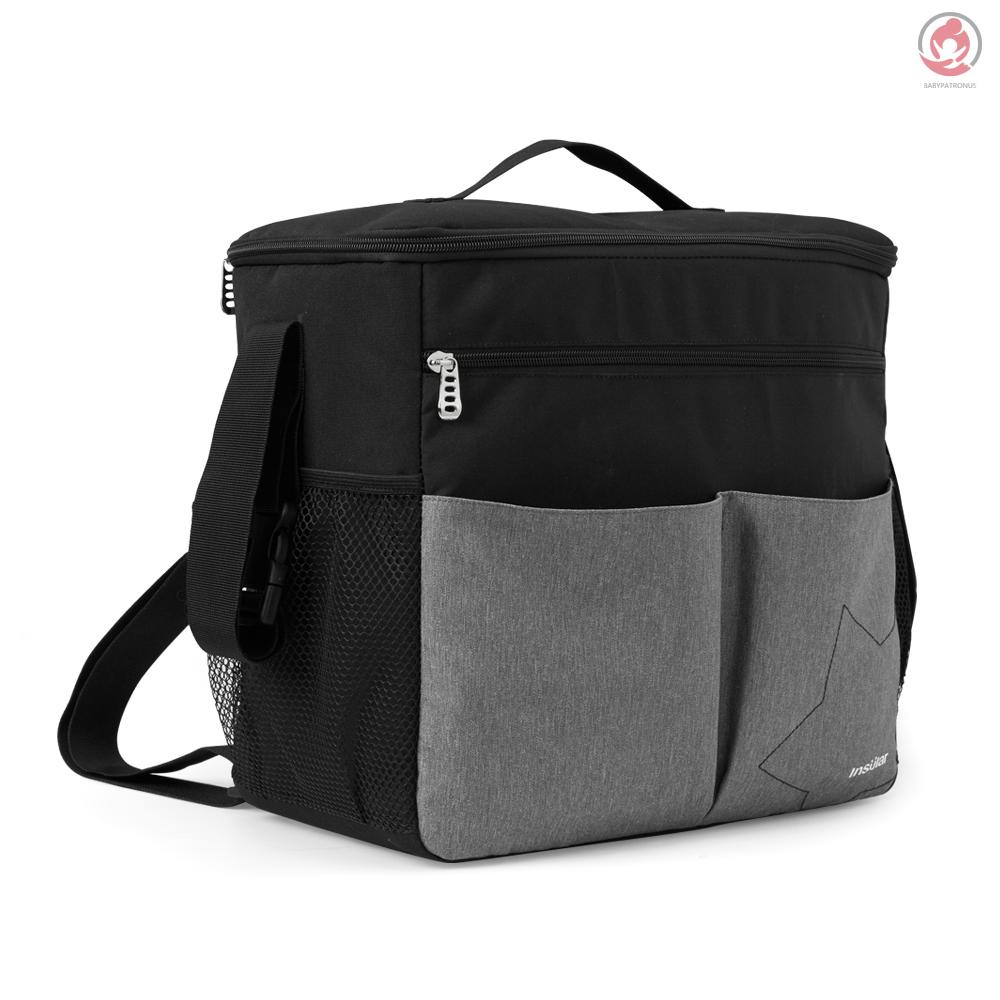 BAG insular Diaper Bag Large Capacity Waterproof Multi-function Mommy Bag for Baby Clothes Diaper Nappy Milk Powder Bottle Tissue Travelling Storage Bag Hold or Hang