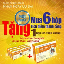 [CHÍNH HÃNG MUA 6 TẶNG 1 ] ÍCH THẬN VƯƠNG - HIỆU QUẢ CHO NGƯỜI BỊ SUY THẬN