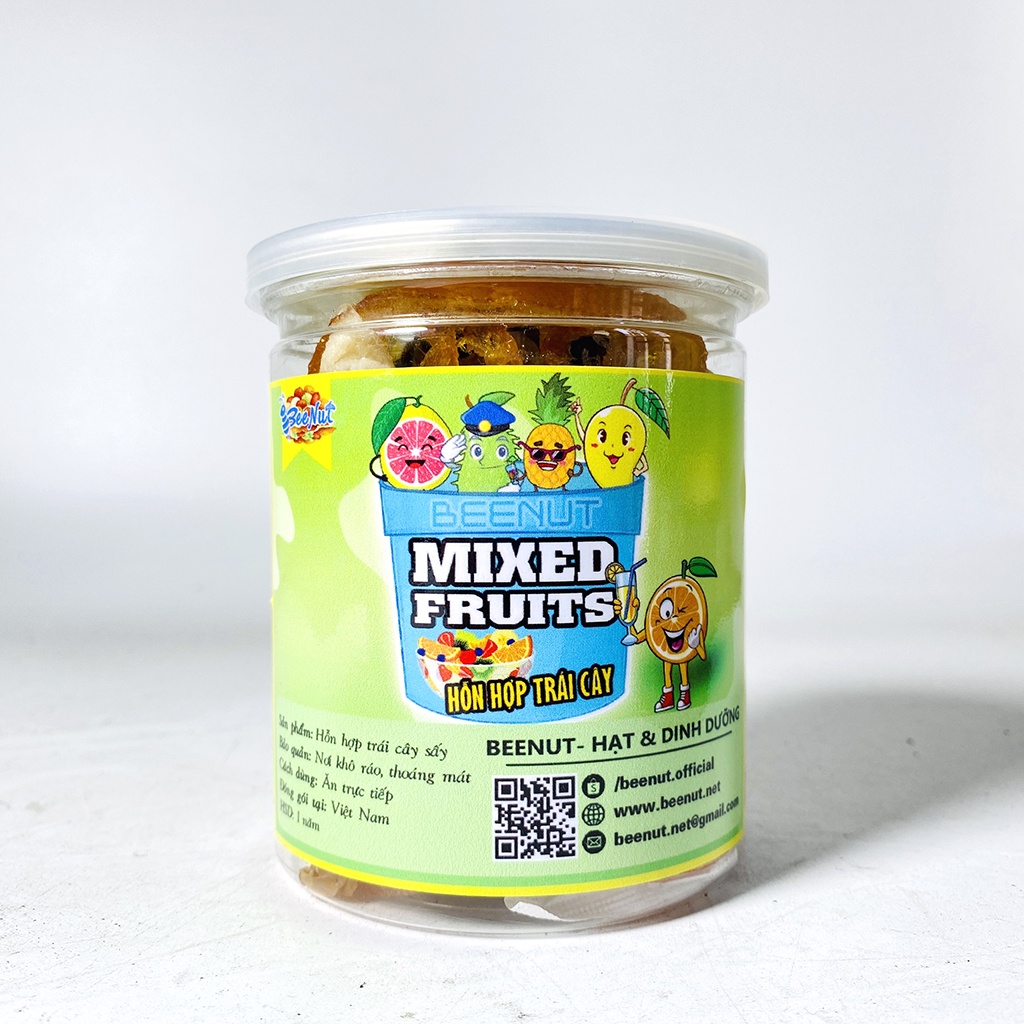 Mixedfruit trái cây sấy dẻo - Hỗn hợp trái cây sấy khô - Đồ ăn vặt Healthy BeeNut