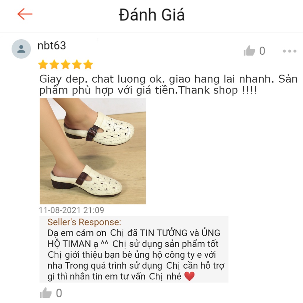 Giày sục nữ da thật TIMAN ZA98 êm chân tôn dáng nhẹ nhàng bảo hành 1 năm