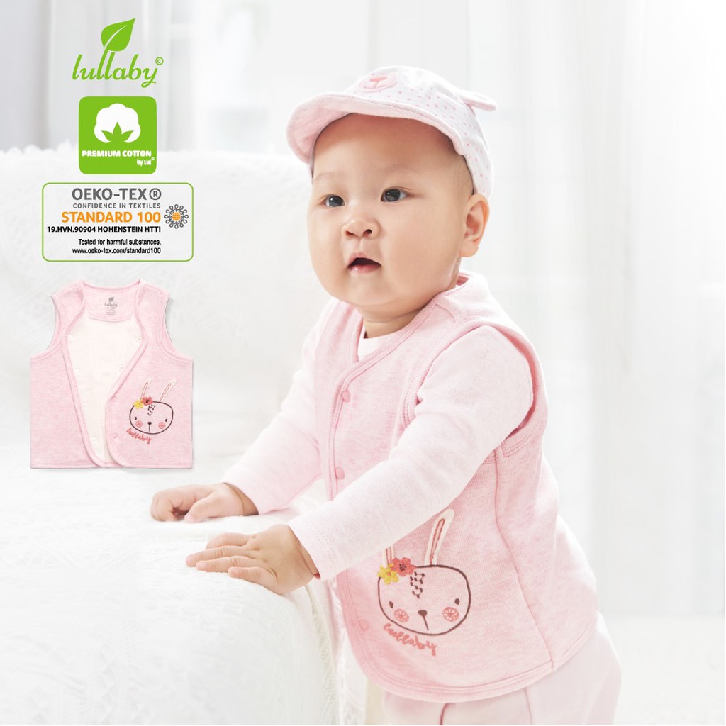 Áo gile lót lông cưu Lullaby mềm mịn, ấm áp cho bé 3 tháng tuổi