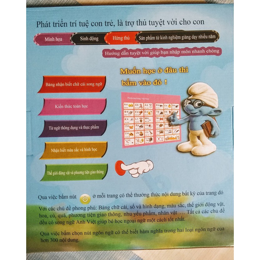 Sach song ngữ điện tử 24 trang cho bé học Tiếng Anh - sach biết nói Anh Việt