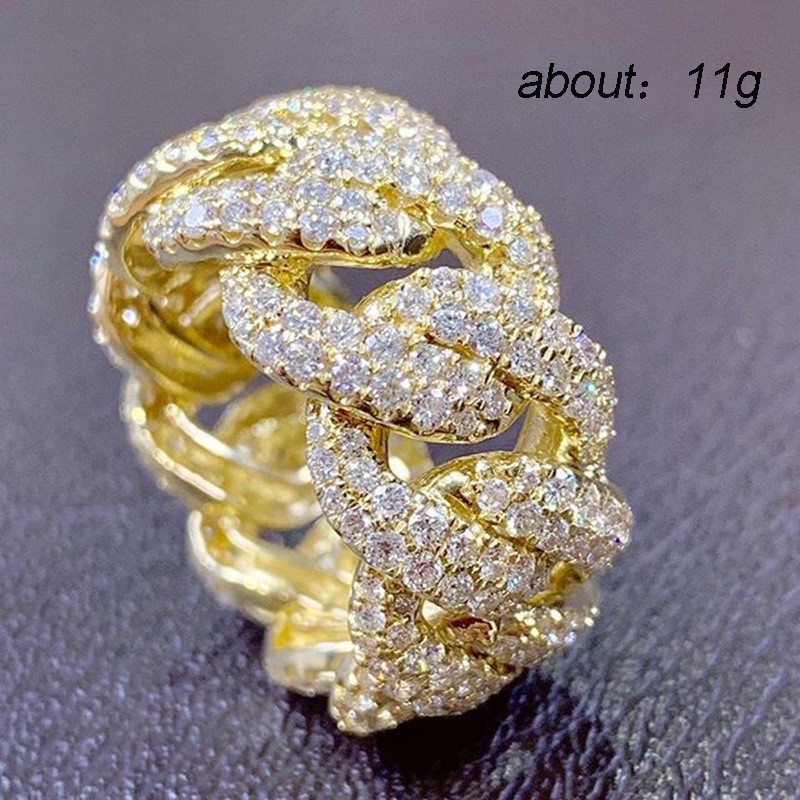 Nhẫn vàng 24K thời trang nam Nhẫn đính hôn kim cương sang trọng