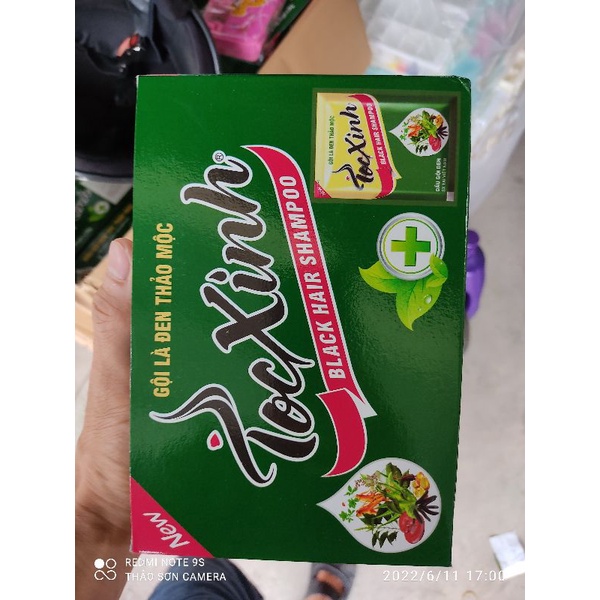 hộp 25 gói dầu gội đen tóc thảo mộc
