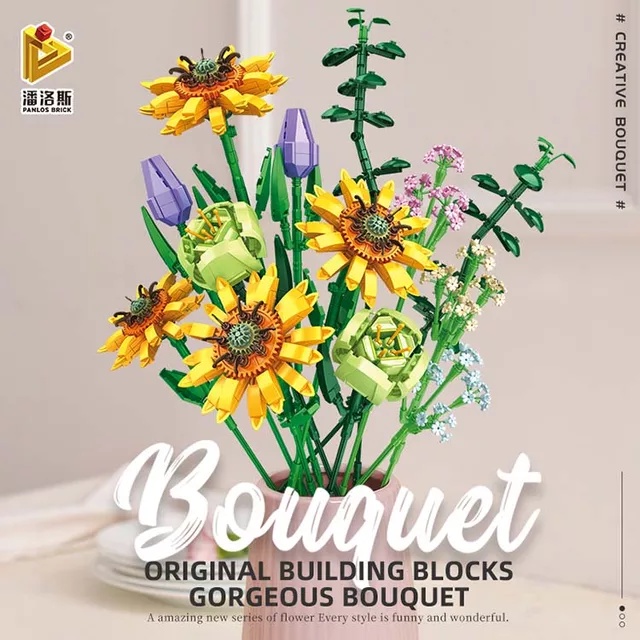 Bộ đồ chơi lắp ráp mô hình hoa bó hoa Hướng dương-655007