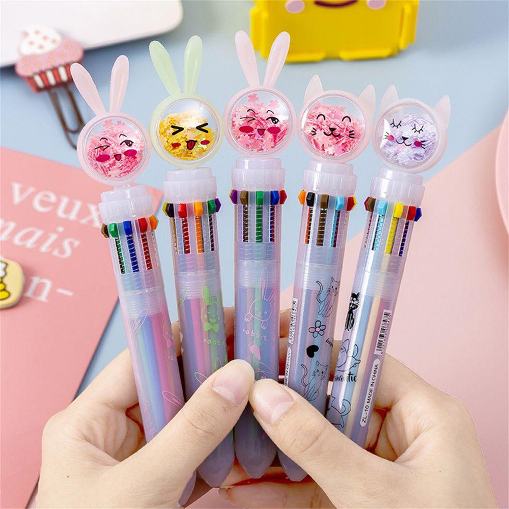 1 Bút Bi 10 Màu Phong Cách Hàn Quốc