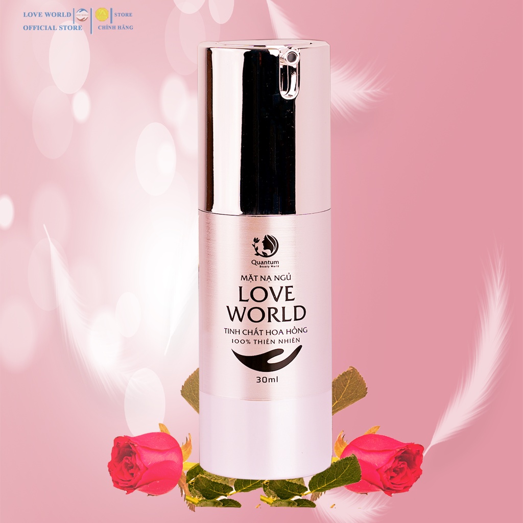 Mặt Nạ Ngủ Kem Dưỡng Da Ban Đêm Tinh Chất Hoa Hồng Cấp Ẩm Trắng Da Cấp Collagen Chống Lão Hóa Cho Da Dầu, Khô Love World