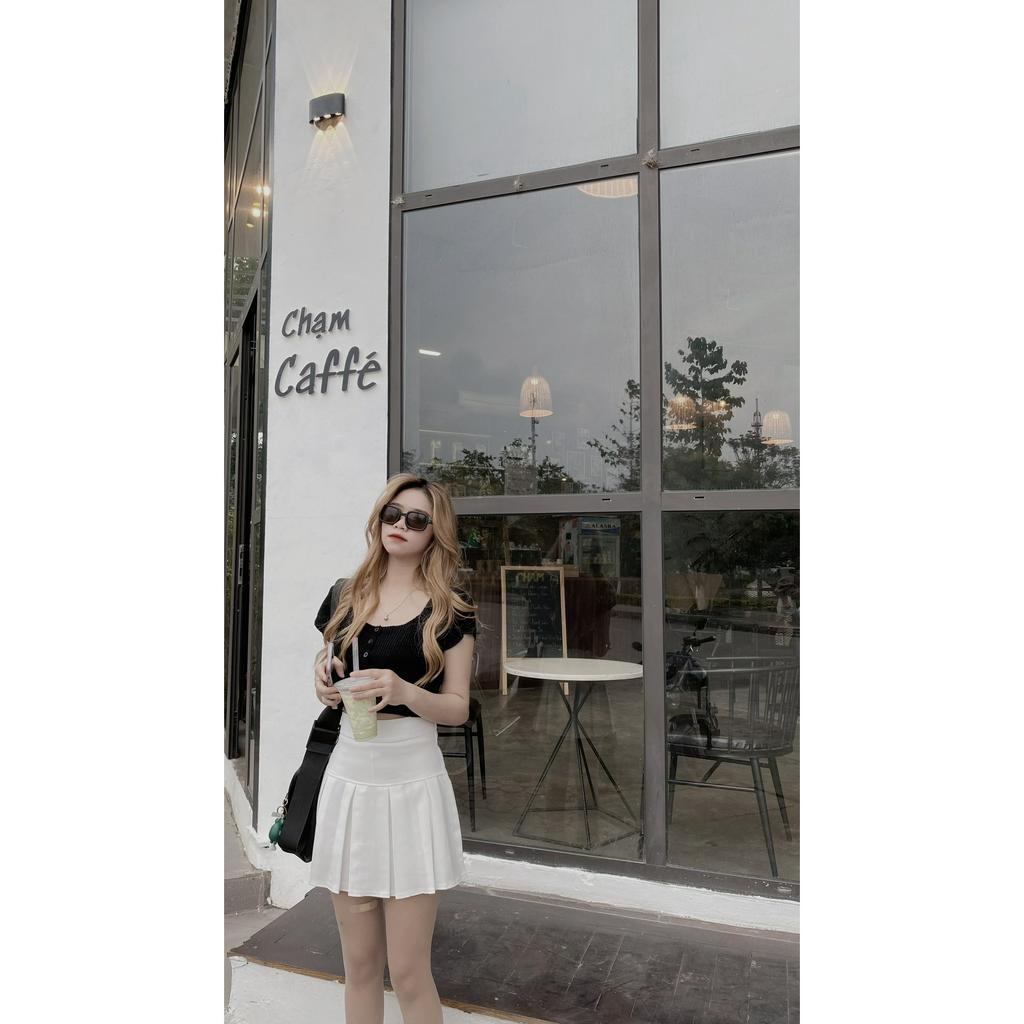 Chân váy ngắn Tennis BIGSIZE xếp ly bản to dáng chữ A lưng siêu cao EVO-5321