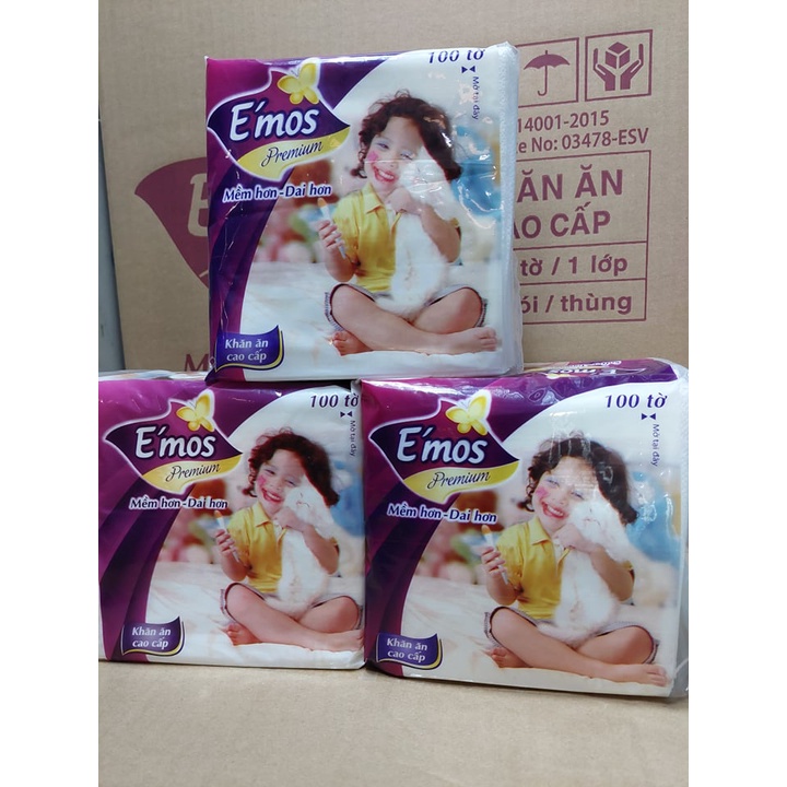Khăn giấy ăn Emos khổ 330x330
