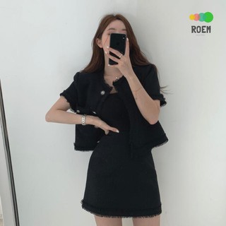 Set Áo Khoác Dáng Ngắn + Chân Váy Ôm Phong Cách Hàn Quốc