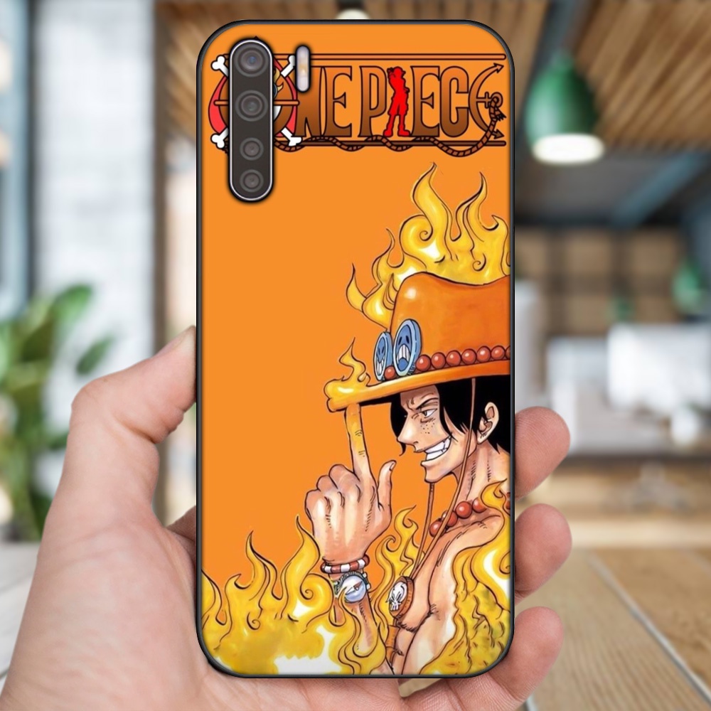 Ốp lưng Oppo A91, Reno 3 viền đen in hình Ace One Piece