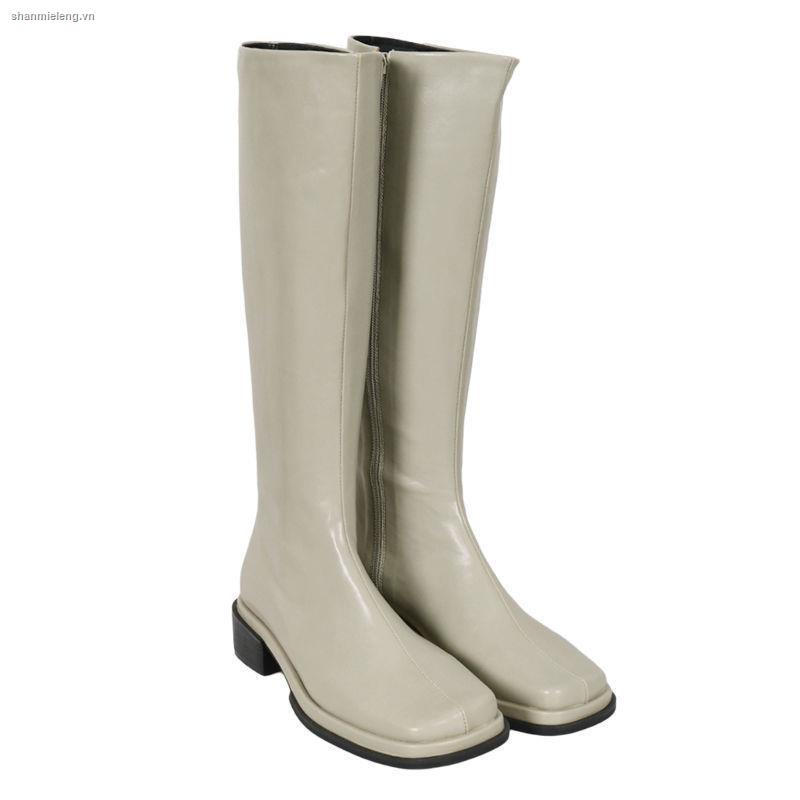 Giày bốt ống cao gót bằng mũi vuông phong cách Hàn Quốc thời trang xuân thu cho nữ | BigBuy360 - bigbuy360.vn