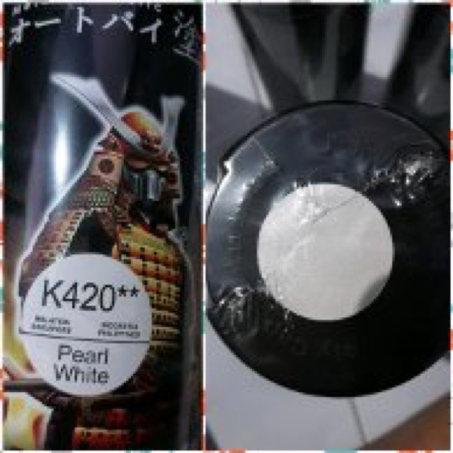 K420 _ Chai sơn xịt sơn xe máy Samurai K420 màu trắng Ngọc trai Kawasaki