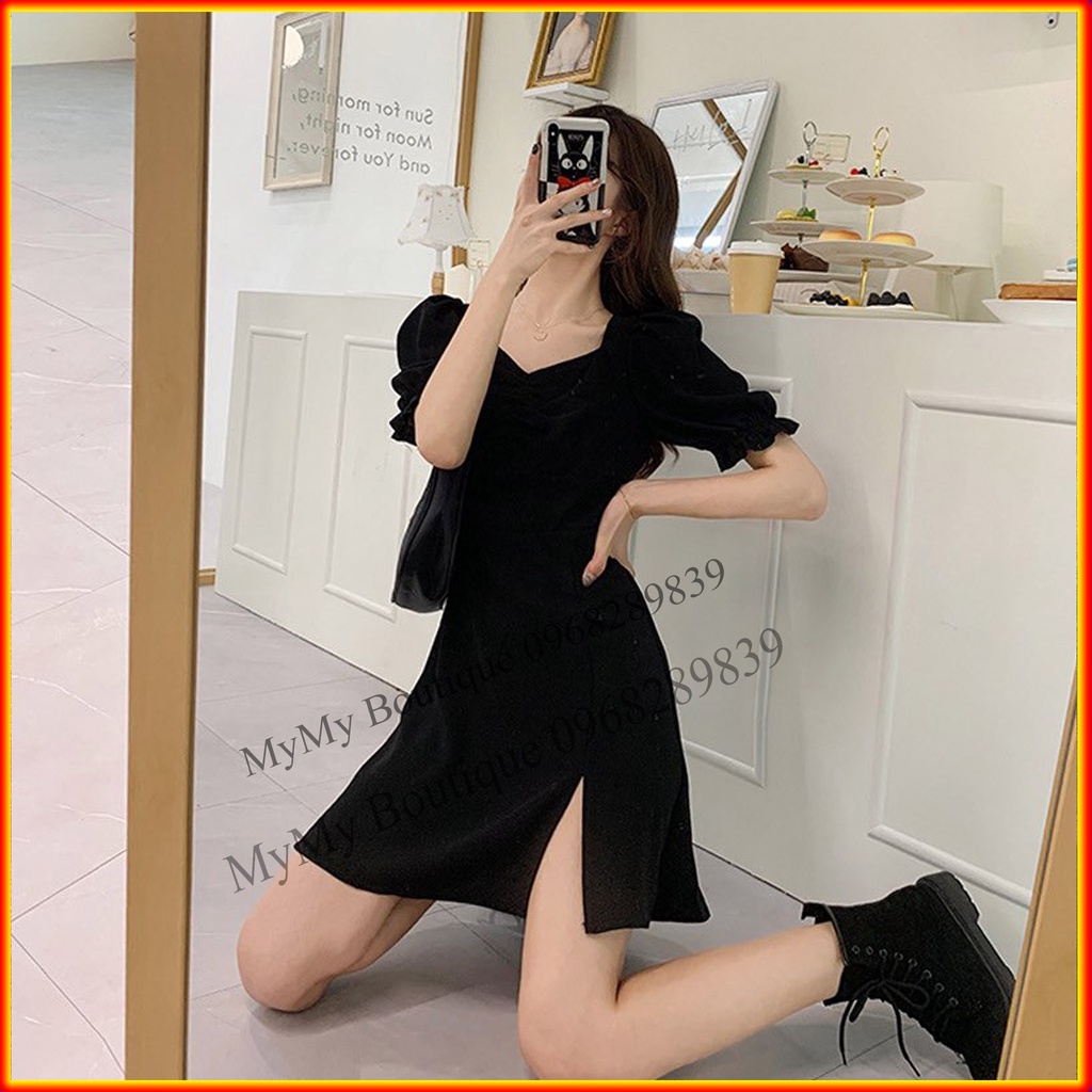 Váy Nữ Xinh Tay Phồng Xẻ Tà Nhẹ Siêu Tôn Dáng | BigBuy360 - bigbuy360.vn